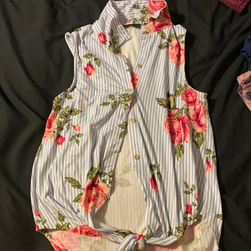 Floral stripped blouse